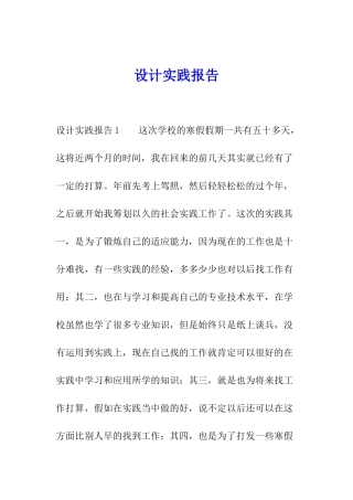 设计实践报告