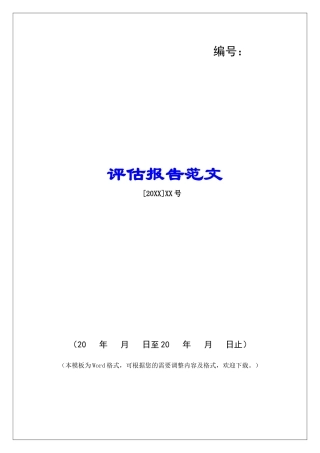 评估报告范文