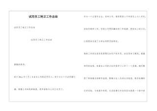 试用员工转正工作总结