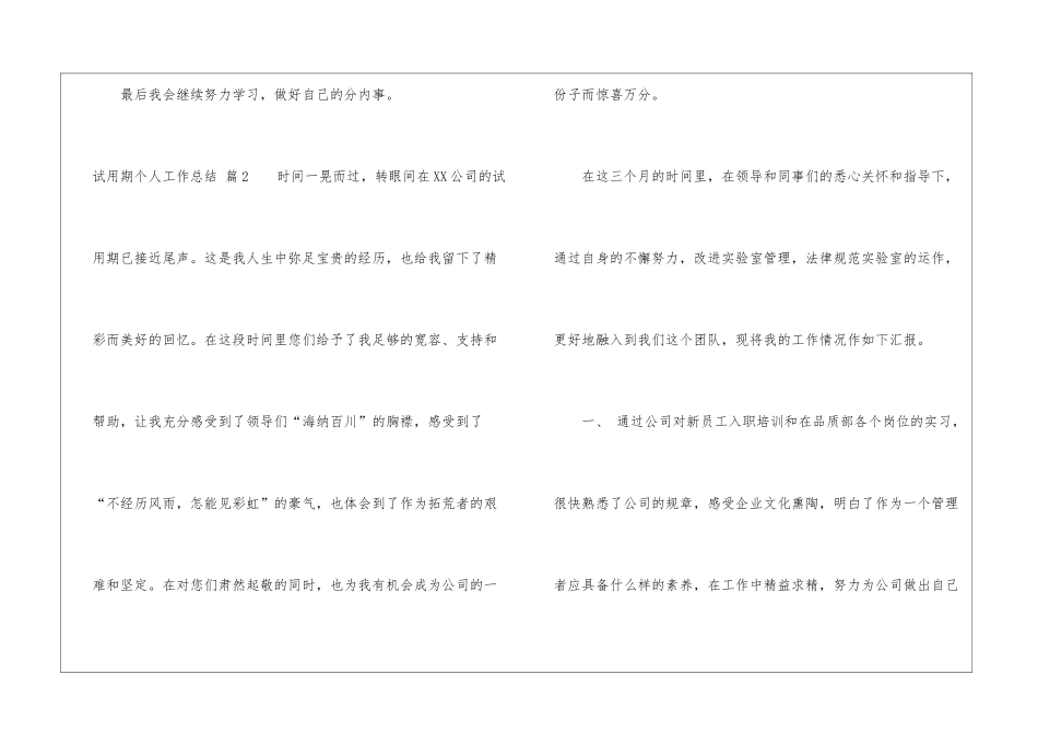 试用期个人工作总结合集七篇_第3页