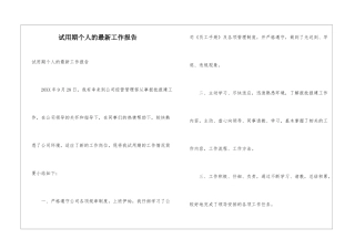 试用期个人的最新工作报告