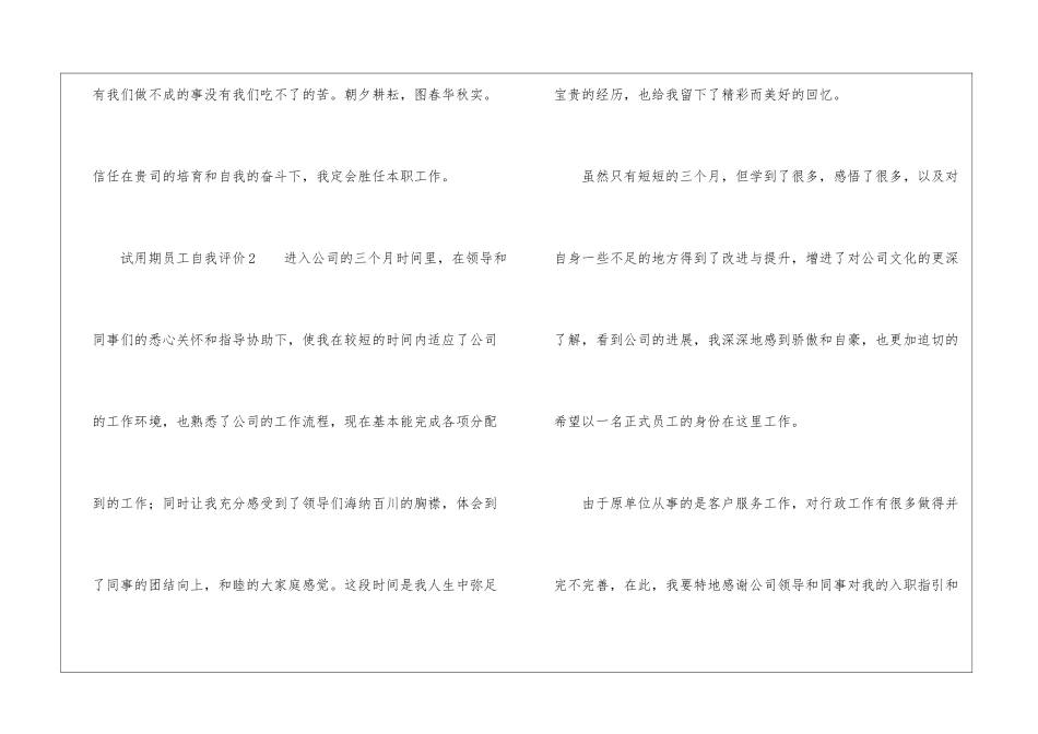 试用期员工自我评价_第3页