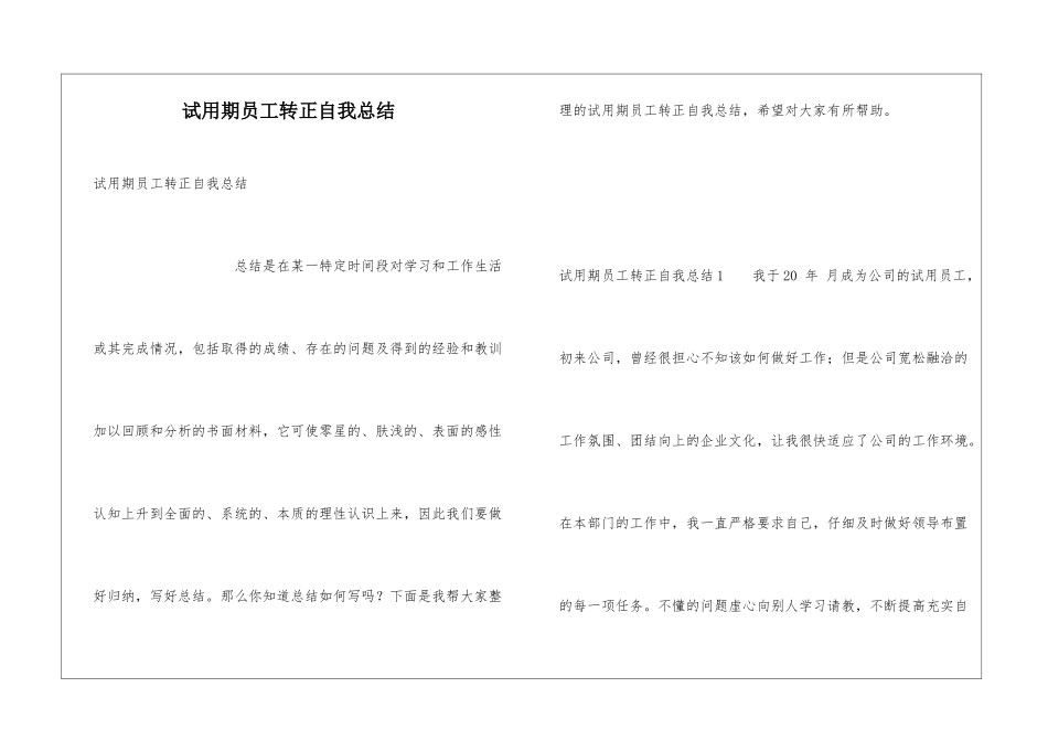 试用期员工转正自我总结_第1页