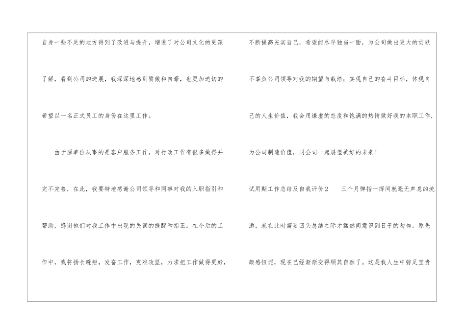试用期工作总结及自我评价8篇_第2页