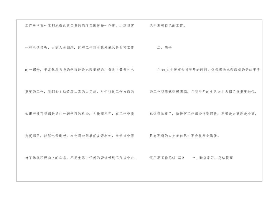 试用期工作总结模板7篇_第3页