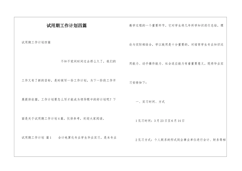 试用期工作计划四篇_第1页