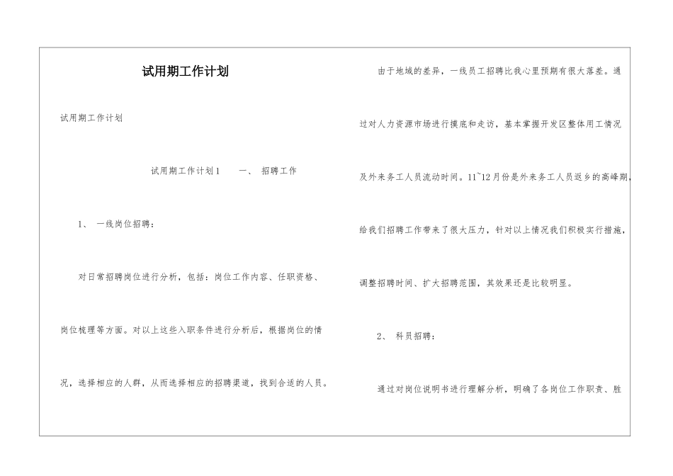 试用期工作计划_第1页