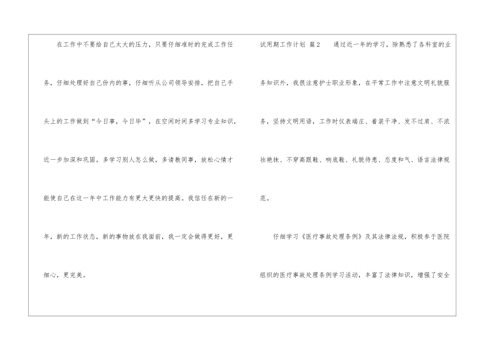 试用期工作计划汇总六篇_第3页
