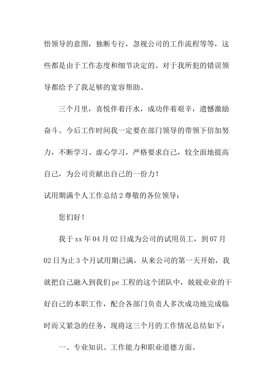 试用期满个人工作总结_第2页