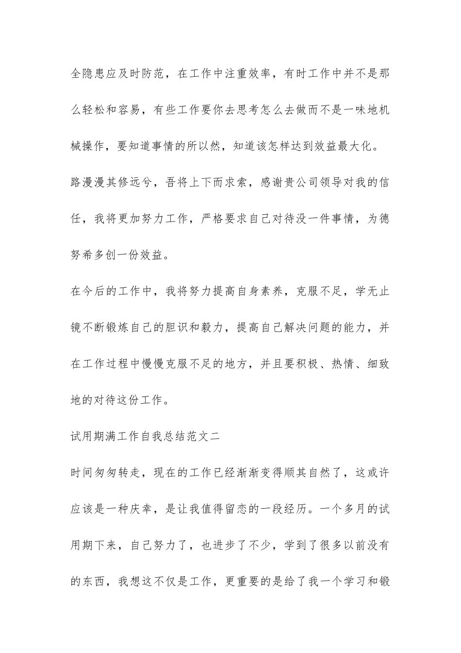 试用期满工作自我总结范本-_第2页