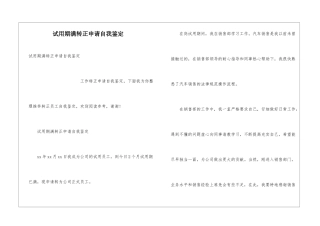 试用期满转正申请自我鉴定