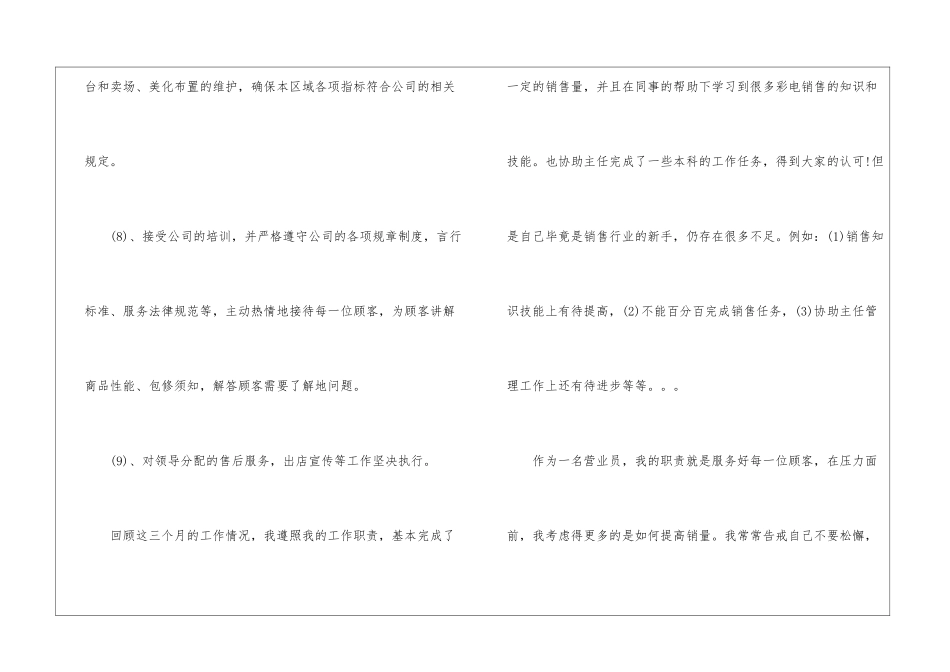 试用期营业员工作总结_第3页