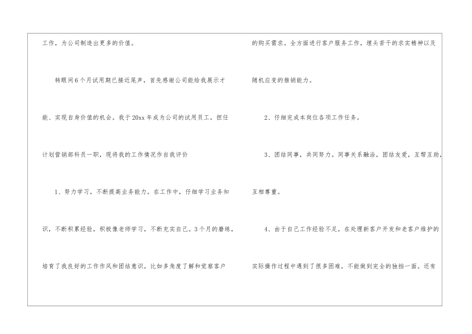 试用期转正申请书模板集锦五篇_第3页