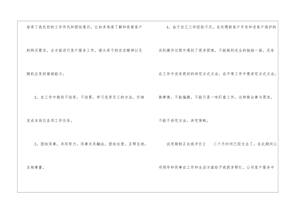 试用期转正自我评价_第2页