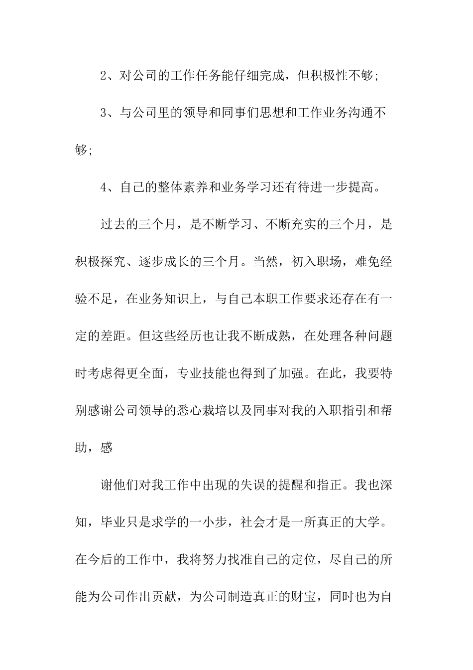 试用期间销售内勤工作总结_第3页