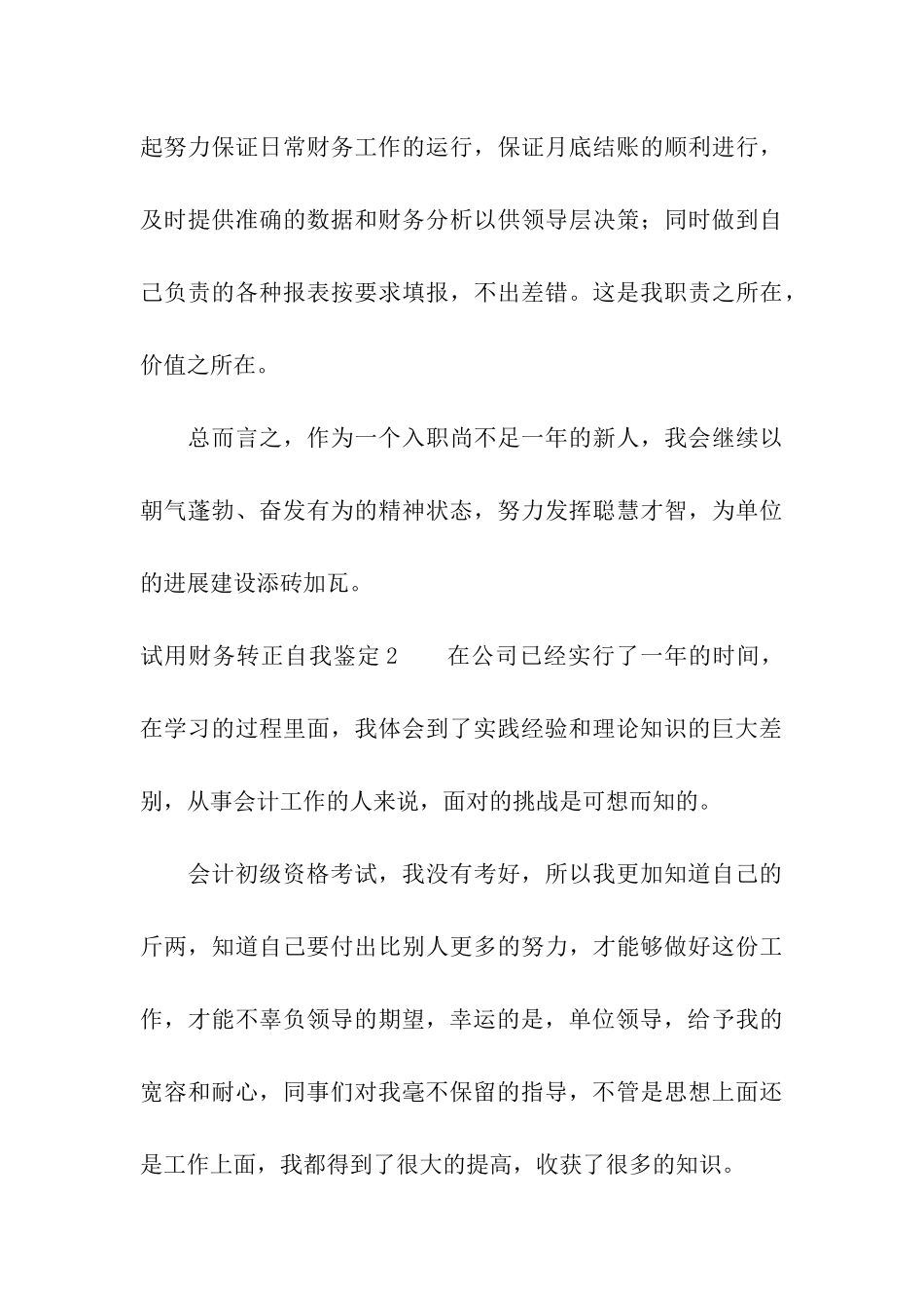 试用财务转正自我鉴定_第3页