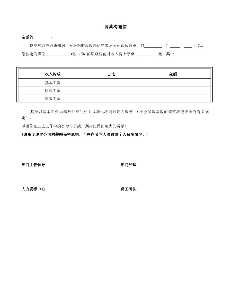 调岗调薪沟通信_第1页