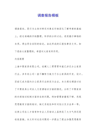 调查报告模板-