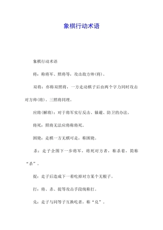 象棋行动术语