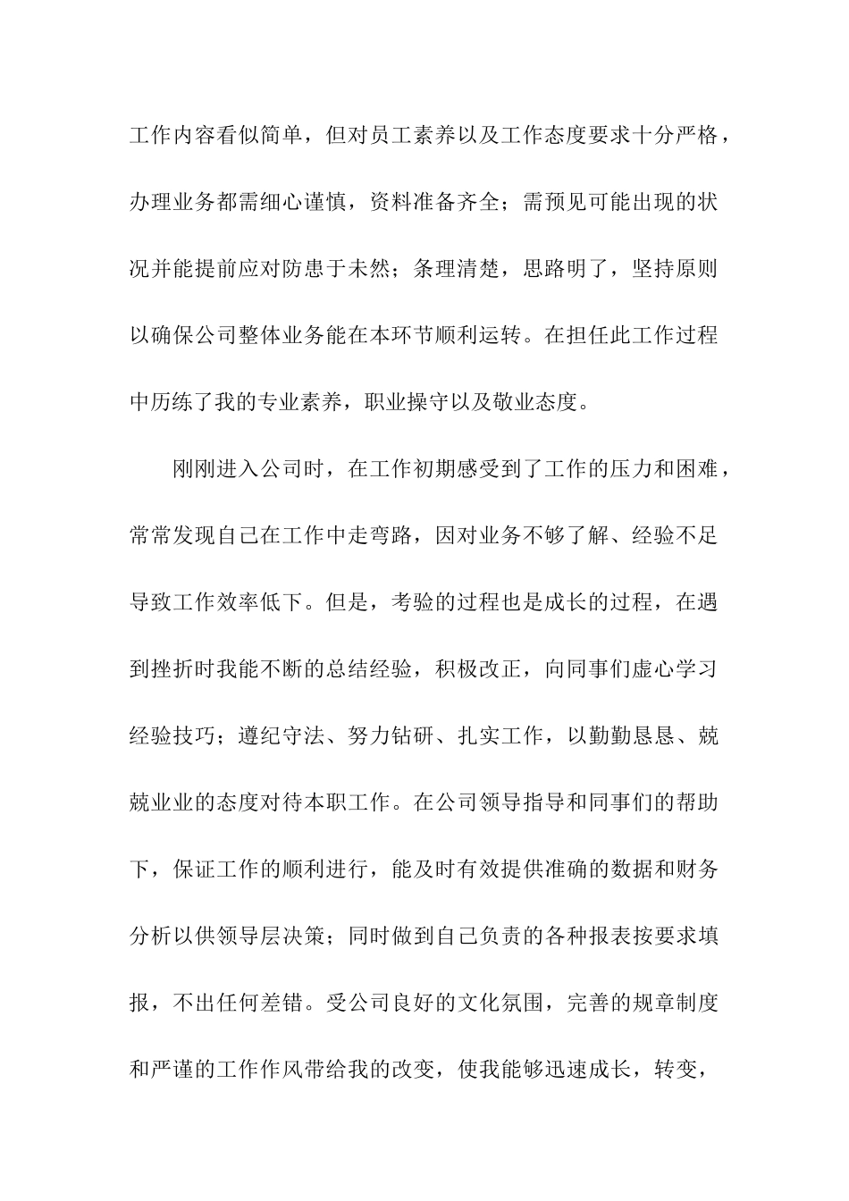 财务人员工作自我鉴定_第2页
