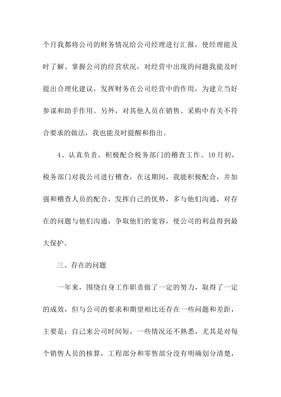 财务人员试用期工作总结_第3页