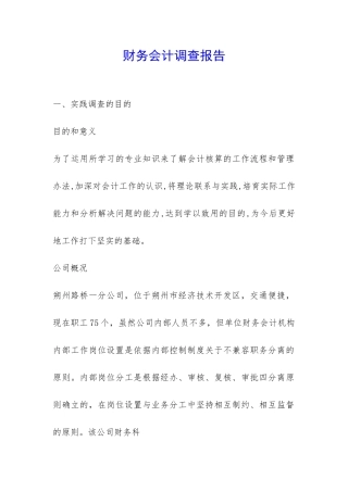 财务会计调查报告-