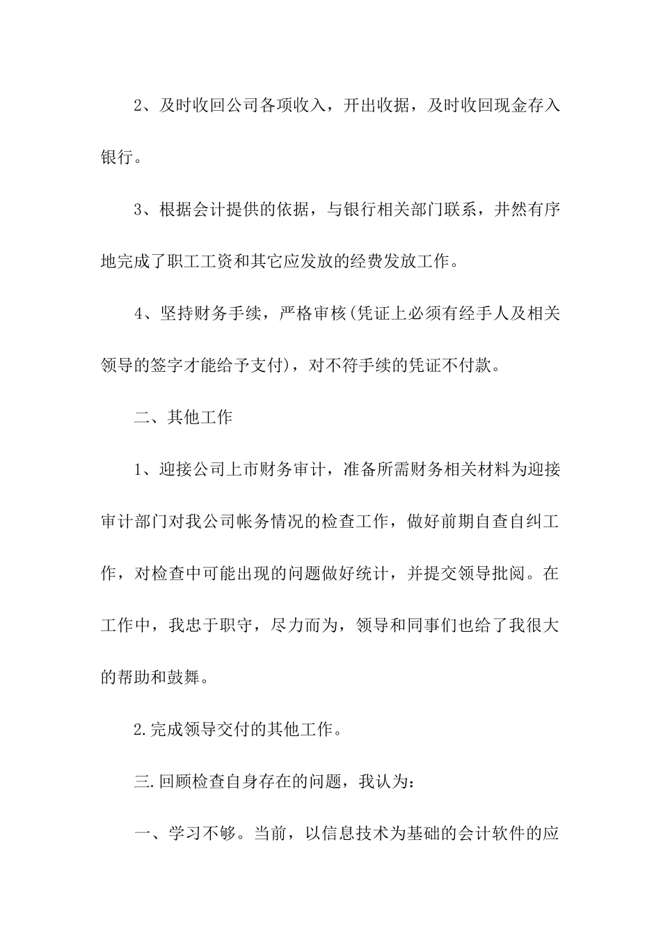财务出纳的个人工作总结_第2页