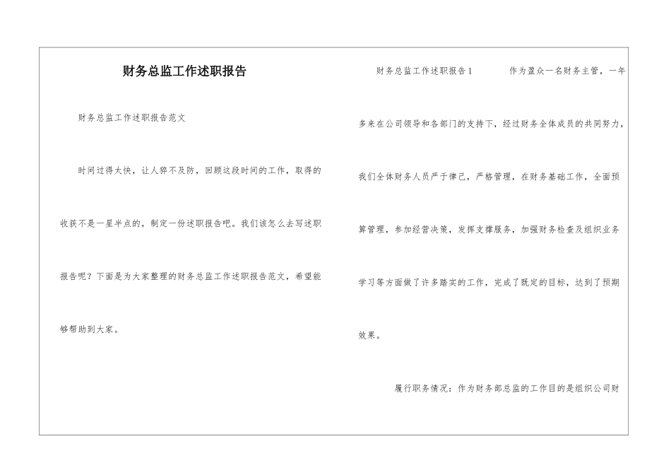 财务总监工作述职报告_第1页