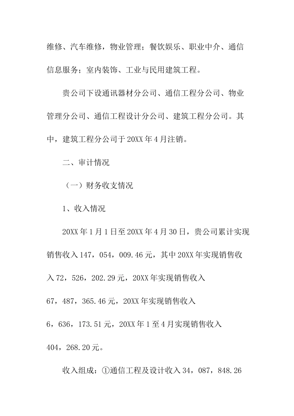 财务收支审计报告精选_第2页
