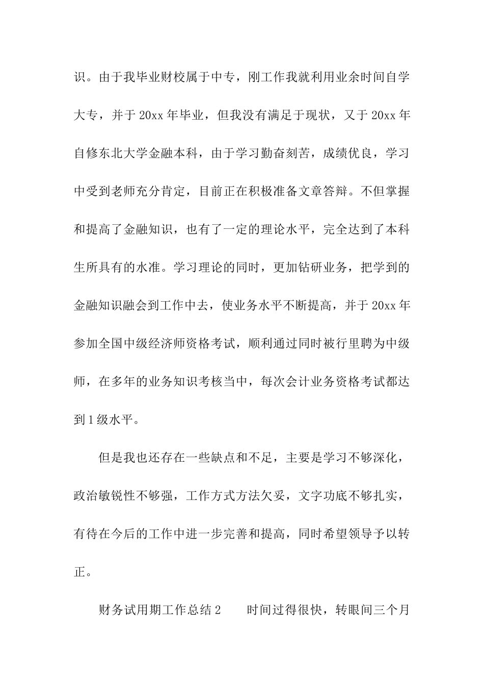 财务试用期工作总结(精选5篇)_第3页