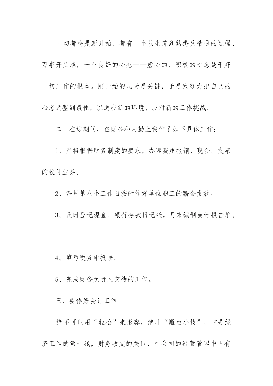 财务试用期工作总结_第2页