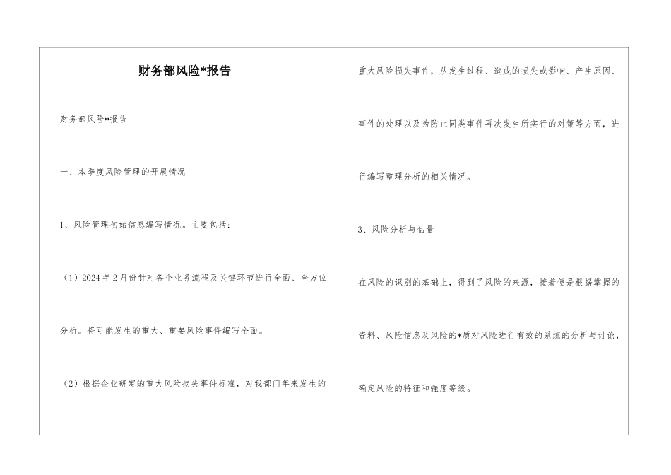 财务部风险-报告_第1页