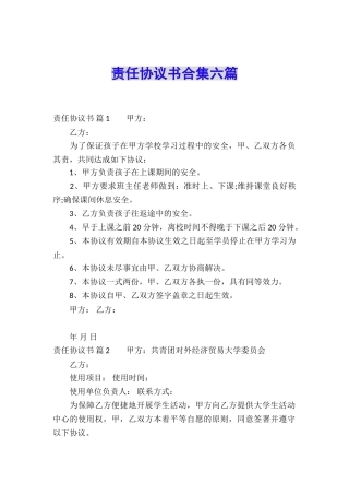 责任协议书合集六篇