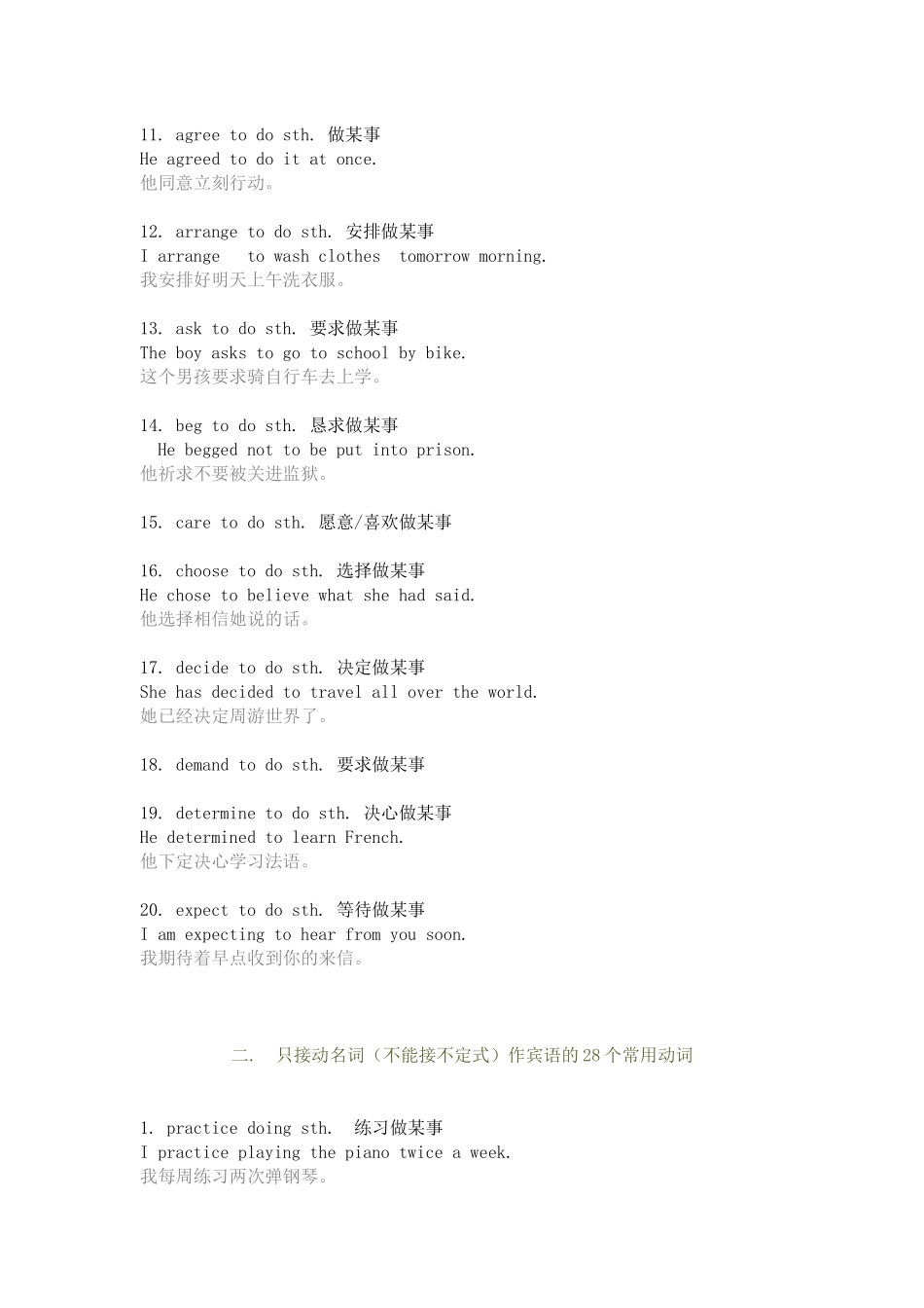 高中英语常考动词“固定搭配+经典例句”_第2页