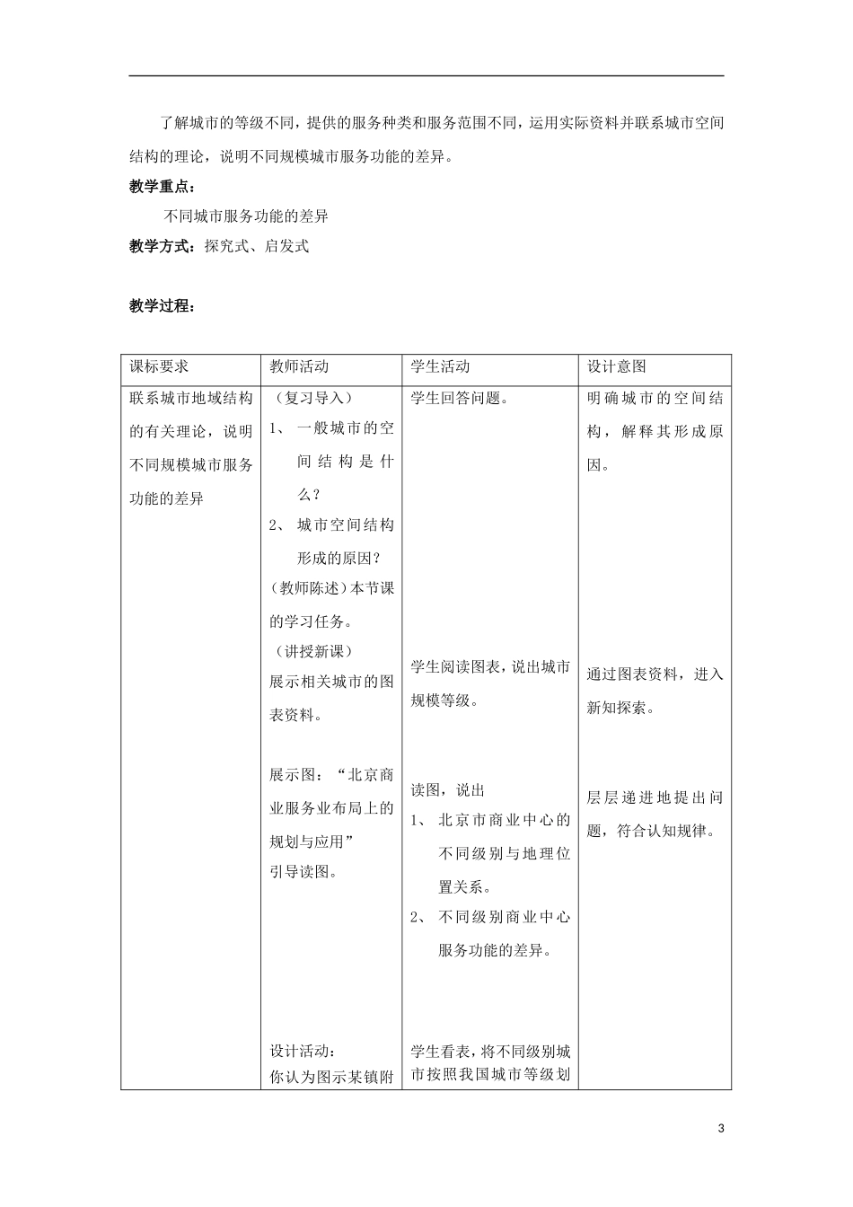 2014高中地理 2.1《城市的空间结构》教案2 中图版必修2_第3页
