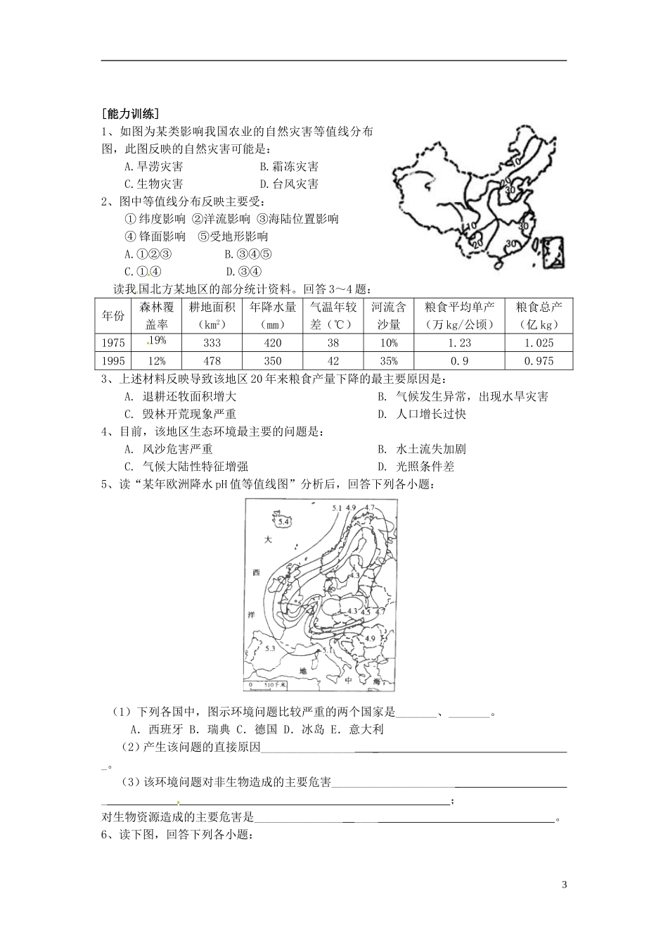 2014高考地理一轮复习 （考纲要求+知识讲解+能力训练） 第10讲 气候资源、气象灾害、大气环境保护教案 新人教版_第3页