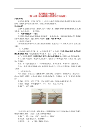 2014高考地理一轮复习 （考纲要求+知识讲解+能力训练） 第16讲 陆地环境的组成岩石与地貌教案 新人教版