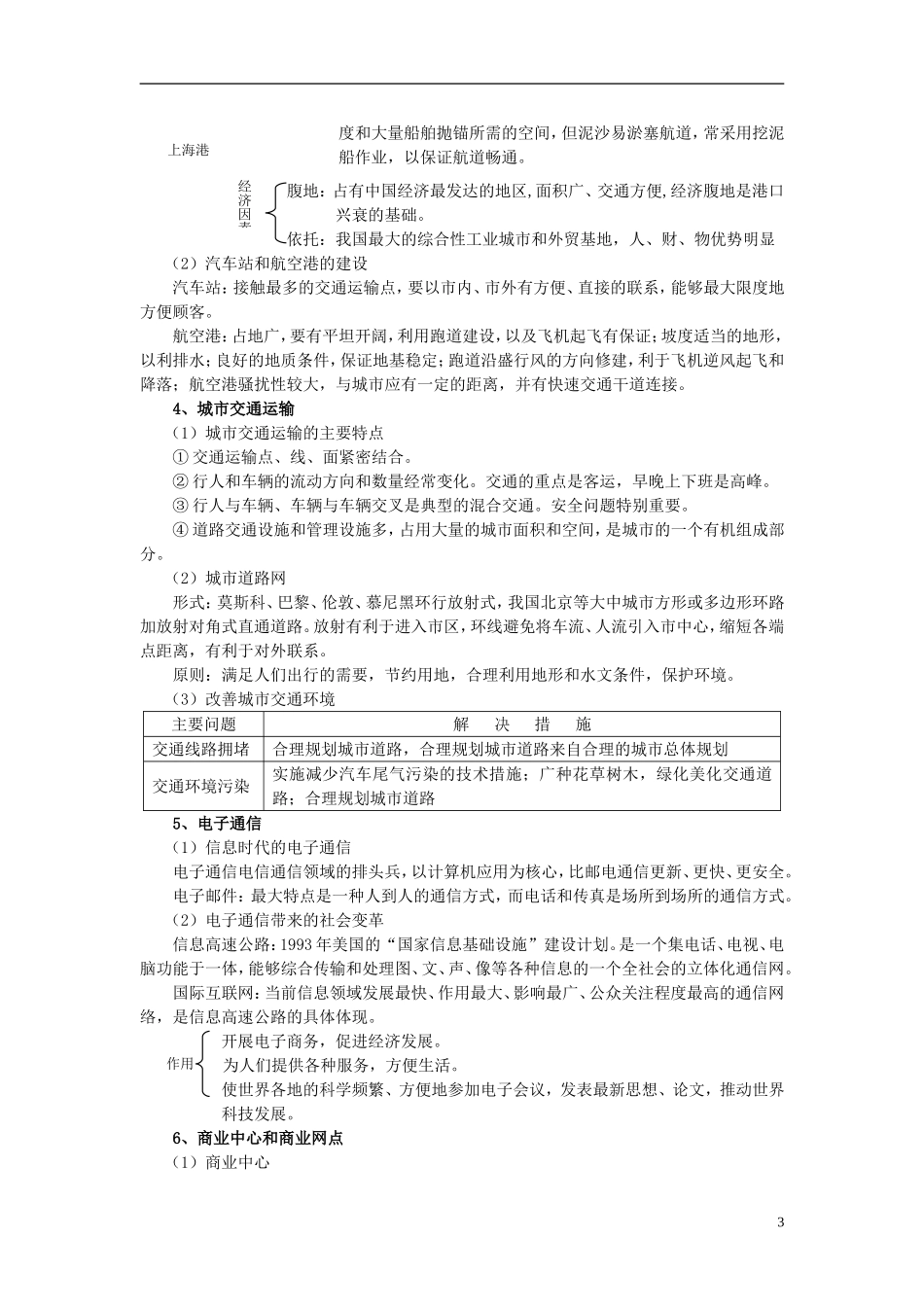 2014高考地理一轮复习 （考纲要求+知识讲解+能力训练） 第28讲 交通与通信、商贸教案 新人教版_第3页