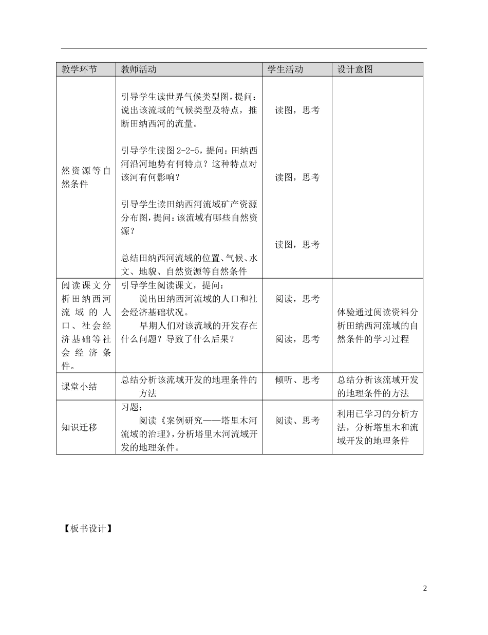 2014高中地理《美国田纳西河流域的治理》教案（3） 中图版必修3_第2页
