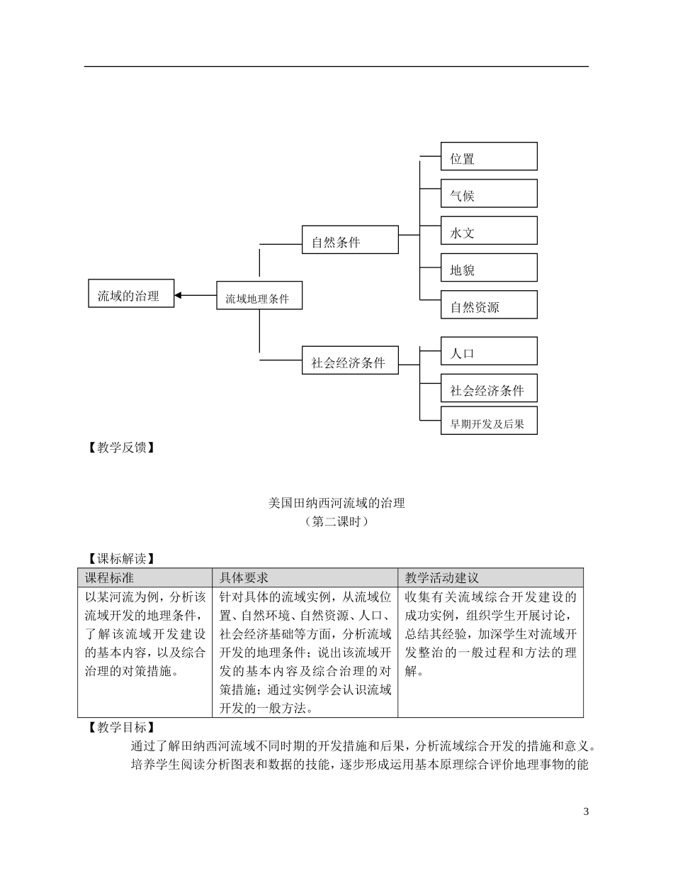 2014高中地理《美国田纳西河流域的治理》教案（3） 中图版必修3_第3页