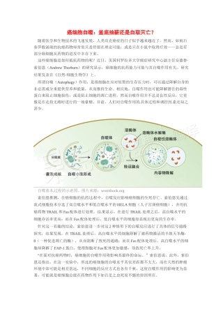 2014年高考化学二轮复习（热门素材+练习）癌细胞自噬：釜底抽薪还是自取灭亡？