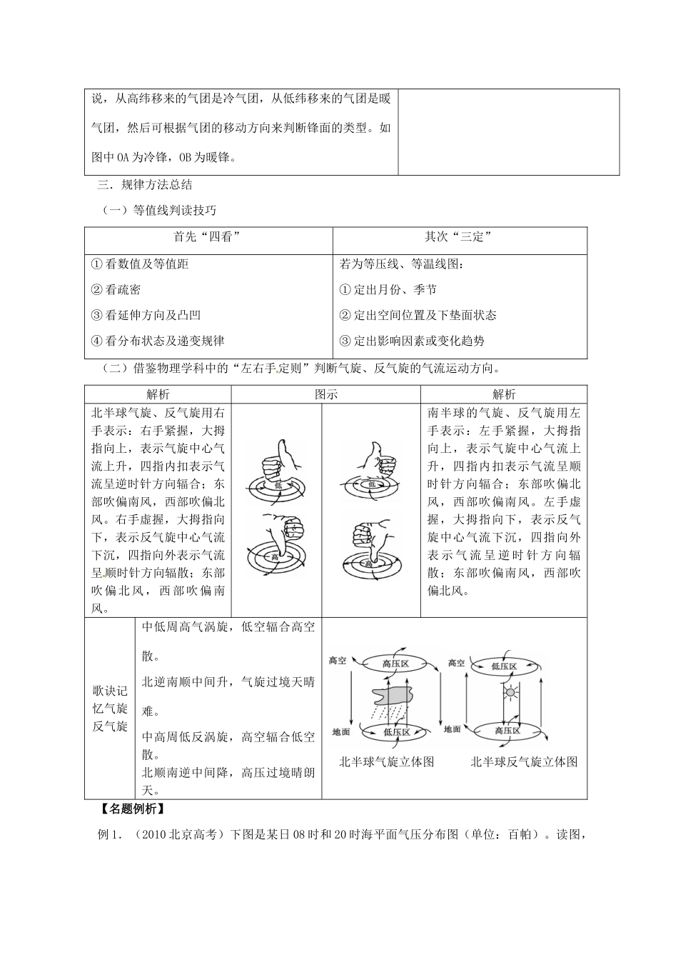 2014高考地理一轮全程复习方案 第19讲 大气环境（3）常见的天气系统 湘教版_第3页