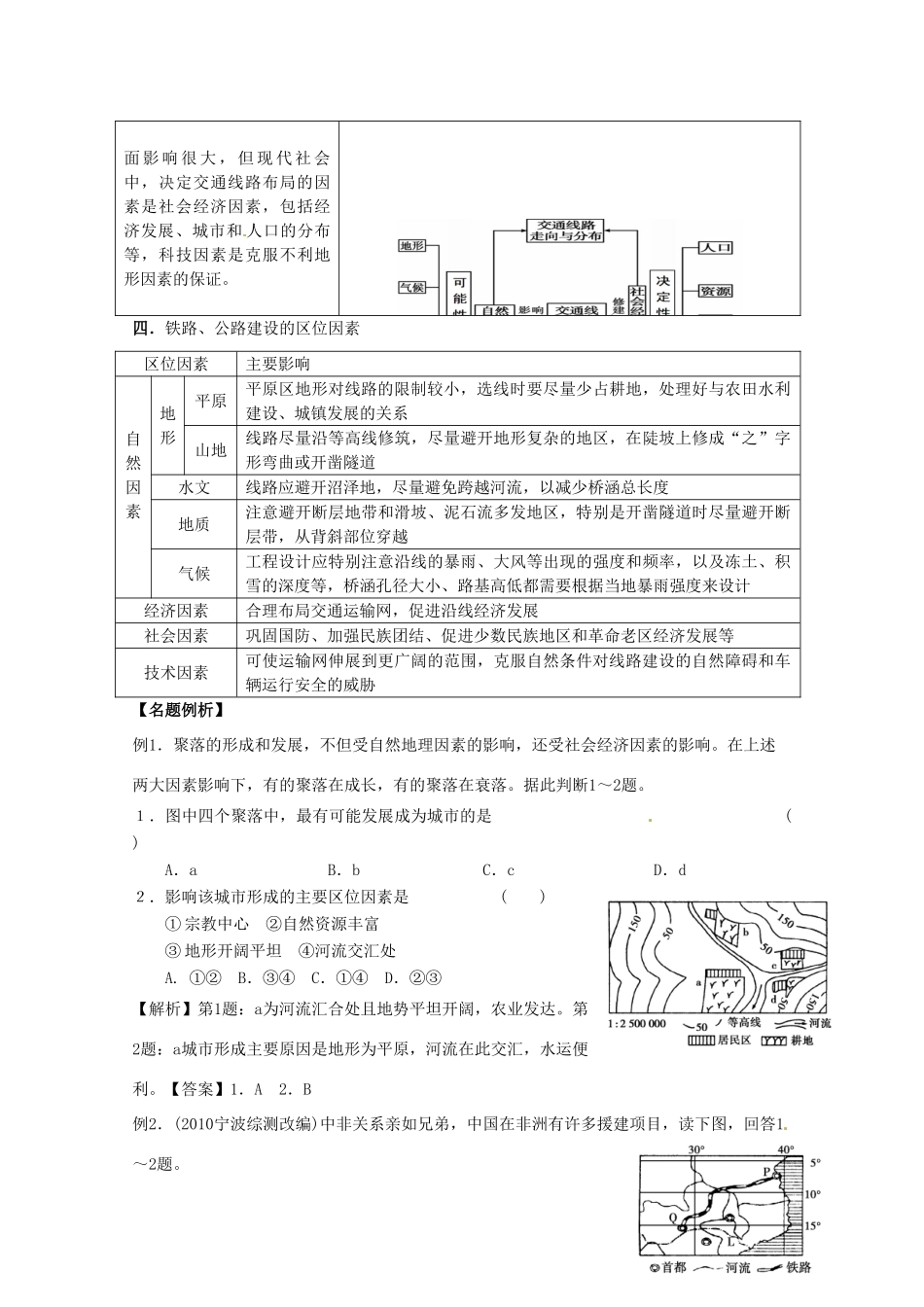 2014高考地理一轮全程复习方案 第23讲 地形对聚落及交通线路分布的影响 湘教版_第3页