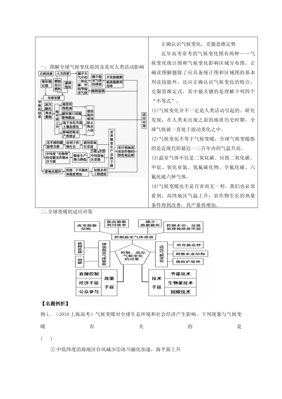 2014高考地理一轮全程复习方案 第24讲 全球气候变化对人类活动的影响 湘教版_第2页