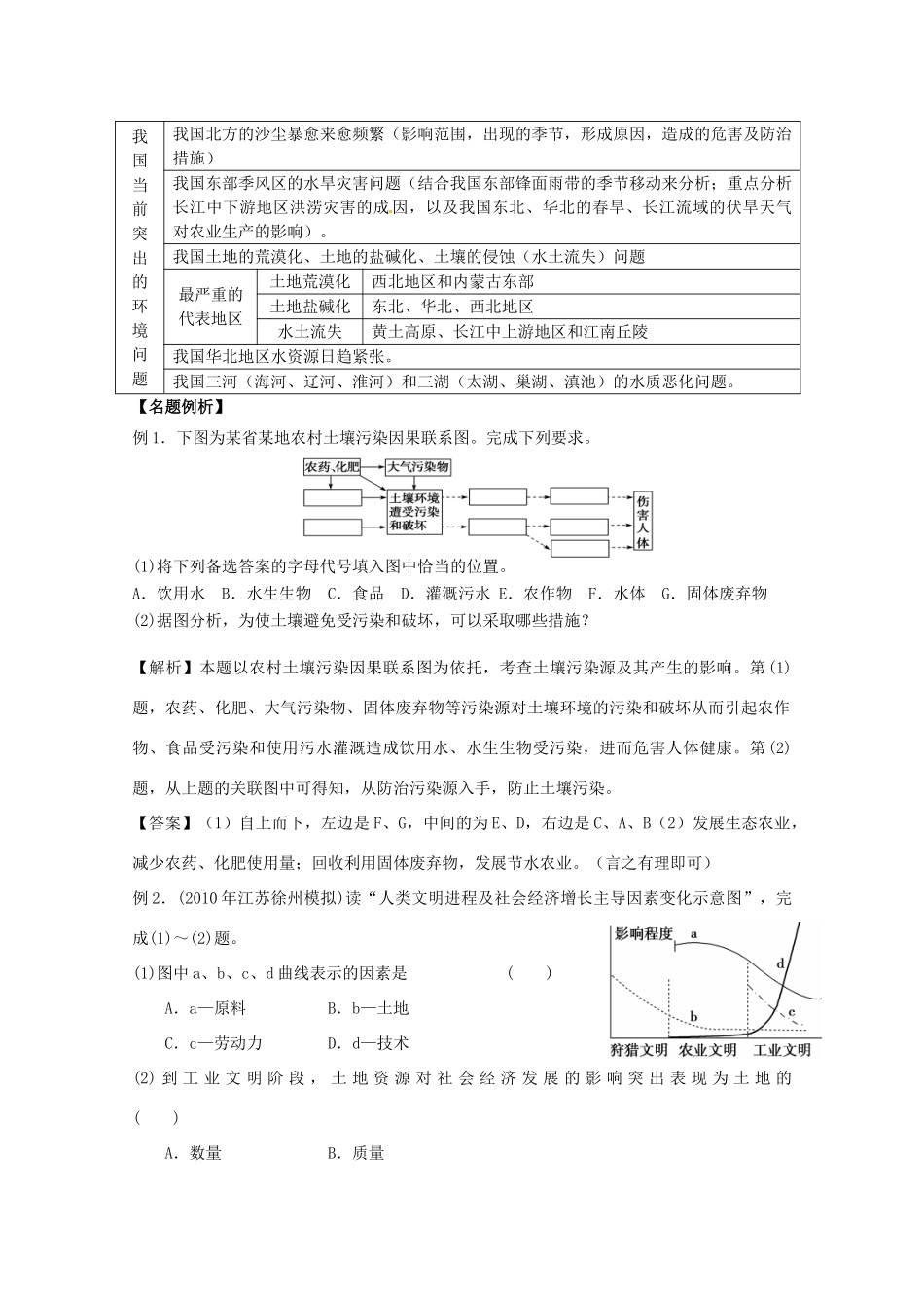 2014高考地理一轮全程复习方案 第36讲 人类面临的主要环境问题 湘教版_第3页