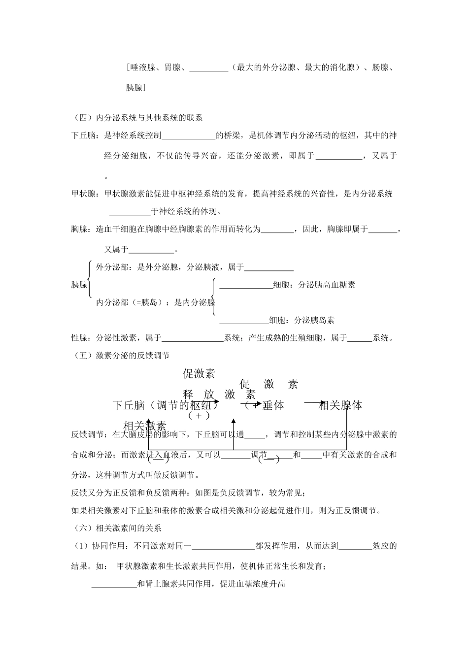 2014年高考生物 基础冲刺 人和高等动物生命活动的调节复习教案_第3页