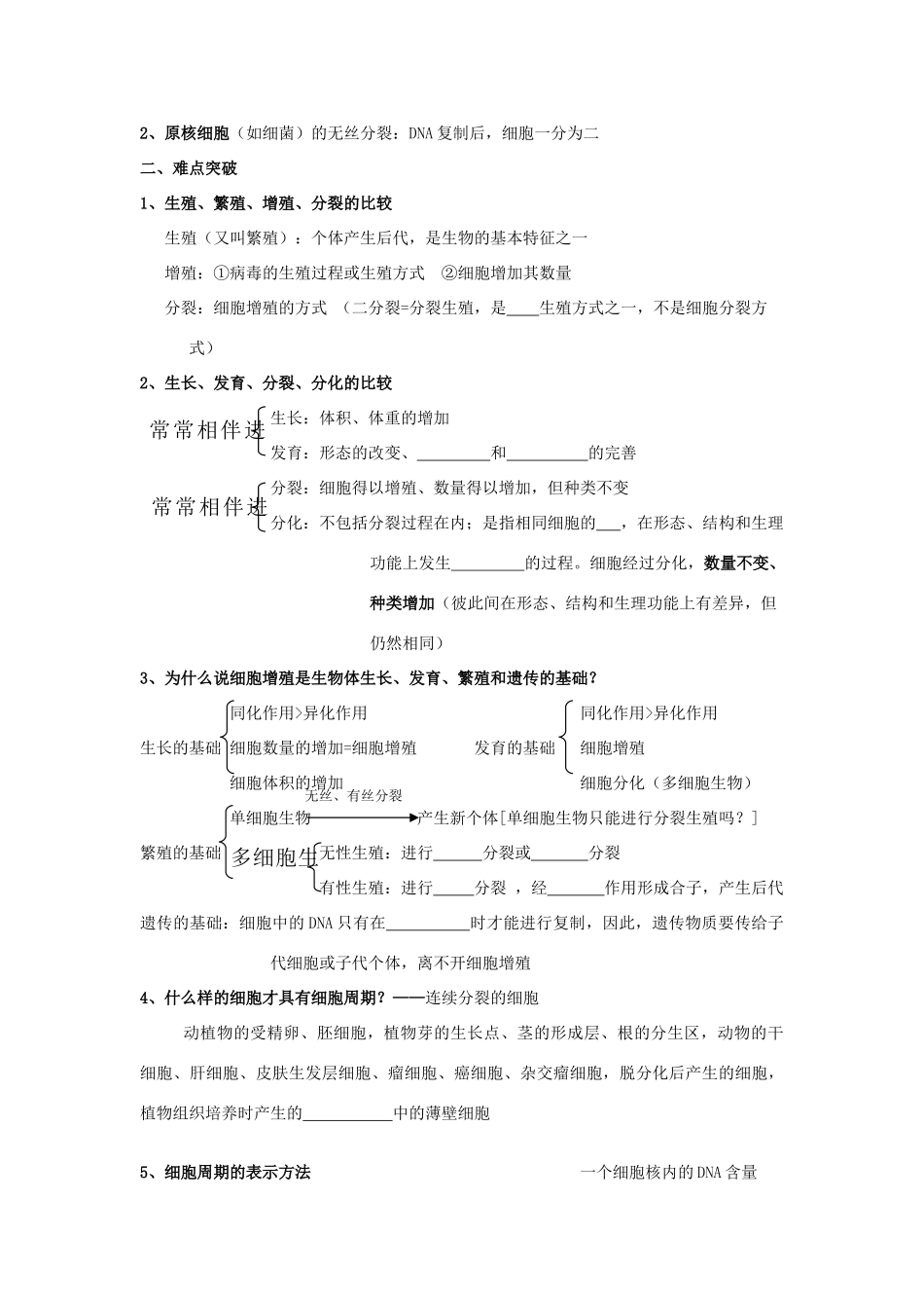 2014年高考生物 基础冲刺 细胞增殖（一）复习教案_第3页