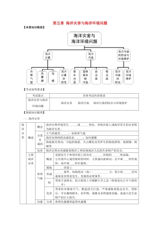 2014高考地理一轮全程复习方案 第53讲 海洋地理（海洋灾害与海洋环境问题）湘教版