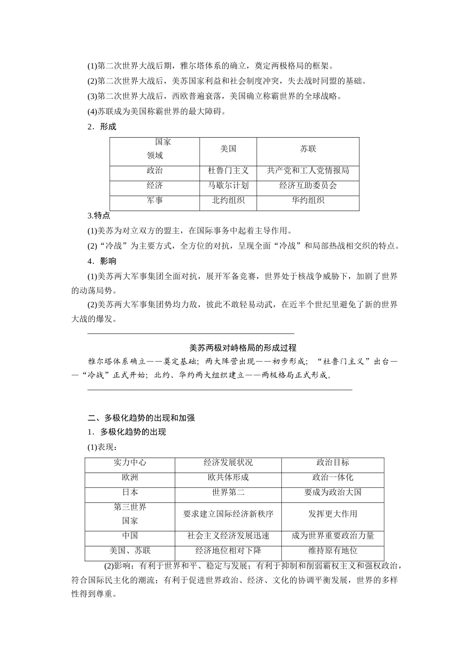 2014高考历史 模块三 第2步 专题十四 当今政治、经济格局的演变与第三次科技革命复习学案_第2页