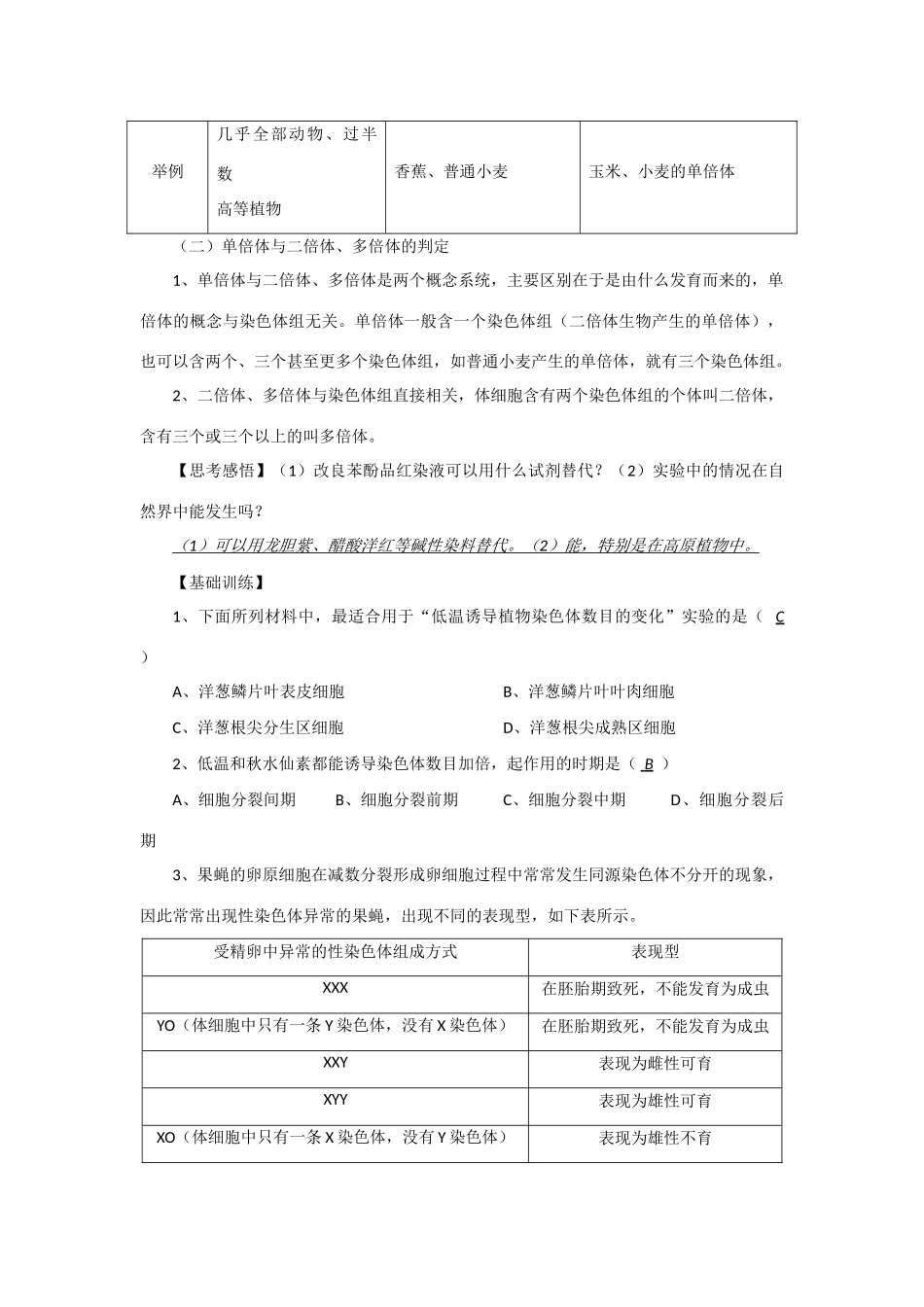 2014年高考生物 同步讲练结合素材 课题54 二倍体 多倍体的应用 中图版必修1_第2页